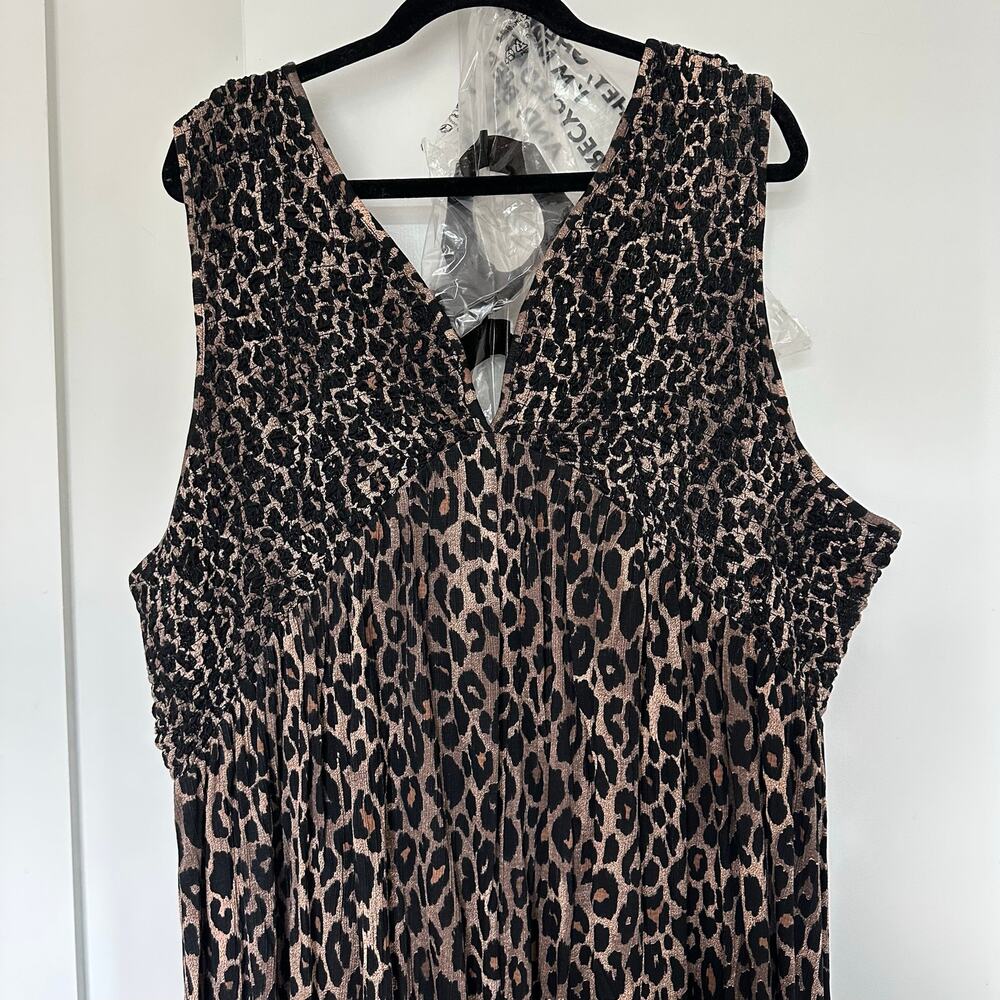ASOS Design Curve 20 US Leopard Print Midaxi V Neck Full Hem Midi Maxi Dress NWT - Picture 5 of 12